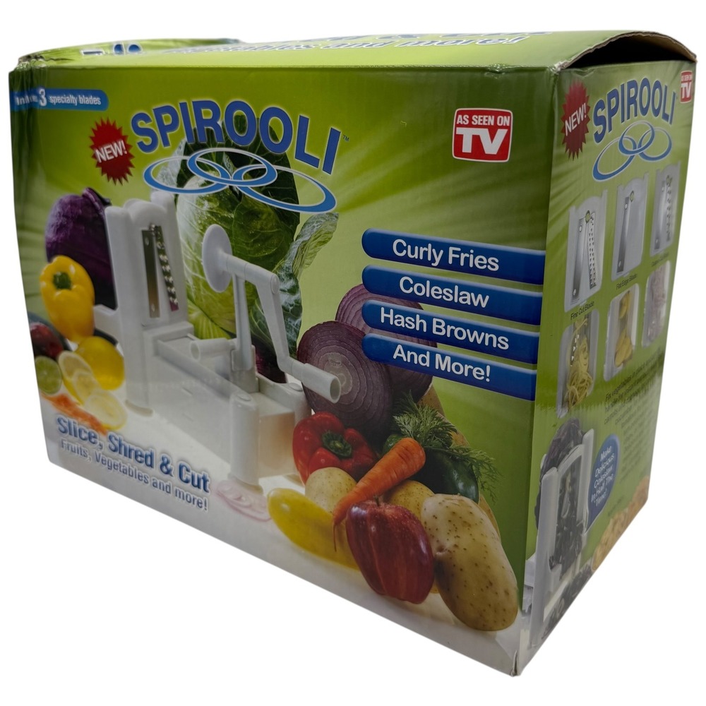 Spirooli Vegetable‎ Slicer Spiralizer 3 Blades White As Seen On TV 2013 Open Box